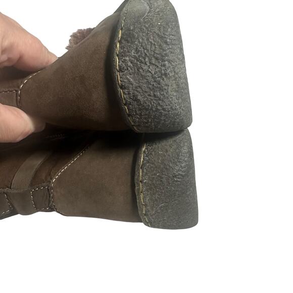 Cabela’s Brown Suede Shearling Boots Sz 10 Women’s Fur Lined Winter Ankle Boots - Picture 6 of 11